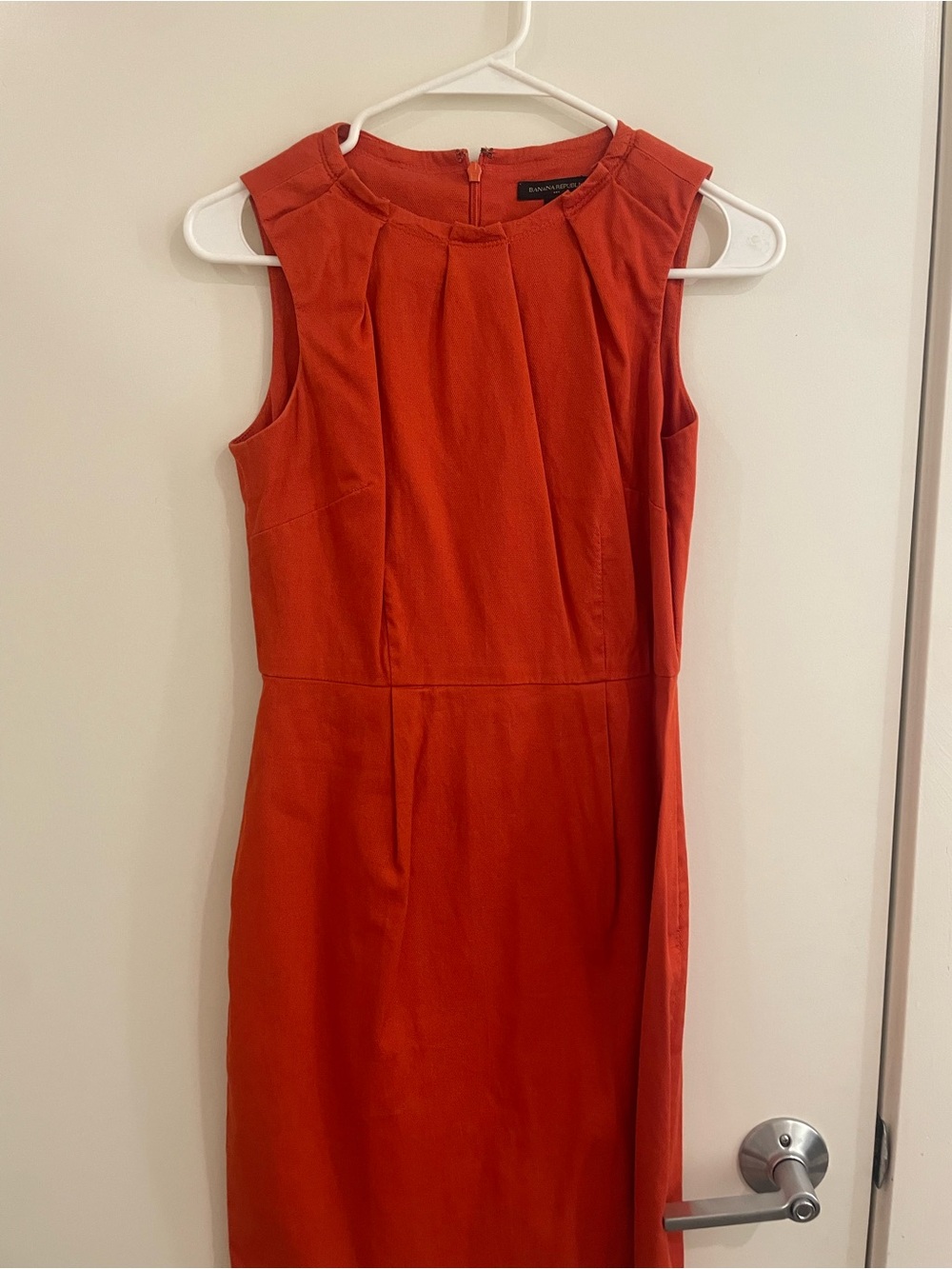 Banana Republic Sleeveless Midi Dress in Bright Orange